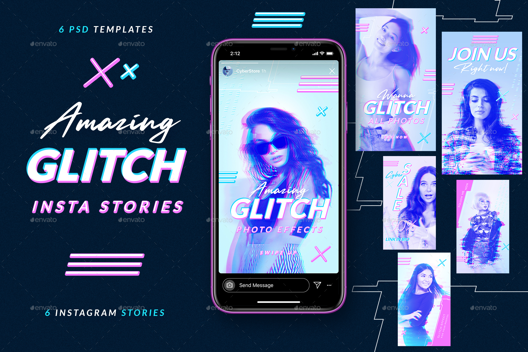 Glitch Instagram Stories by Sko4 GraphicRiver